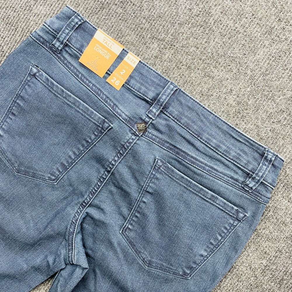 Prana Kara Skinny Jeans Blue Denim Size 2/26 Tall 36 Inseam Organic Cotton NWT